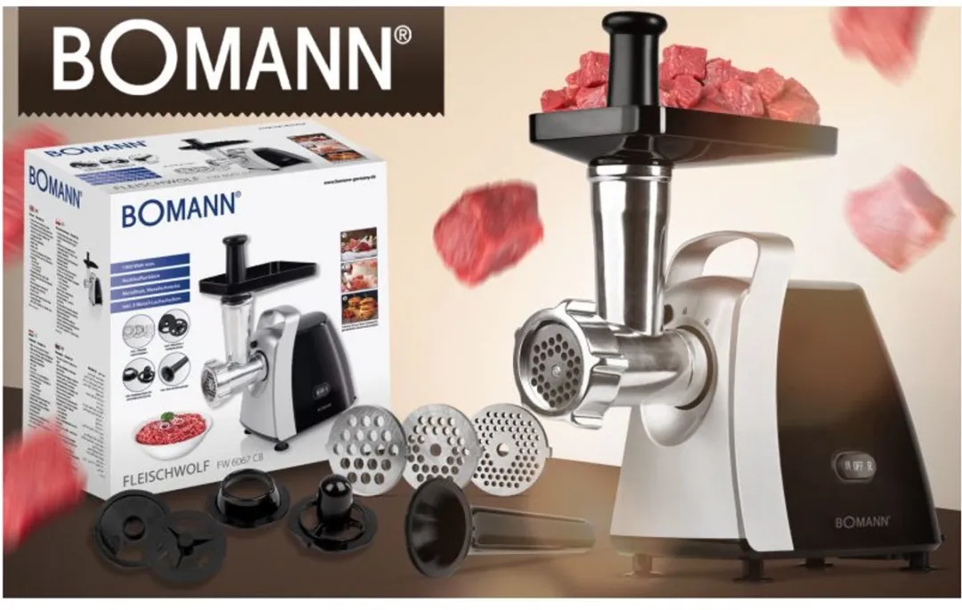 Bomann FW6067 Vleesmolen 1000W - Zilver/Zwart