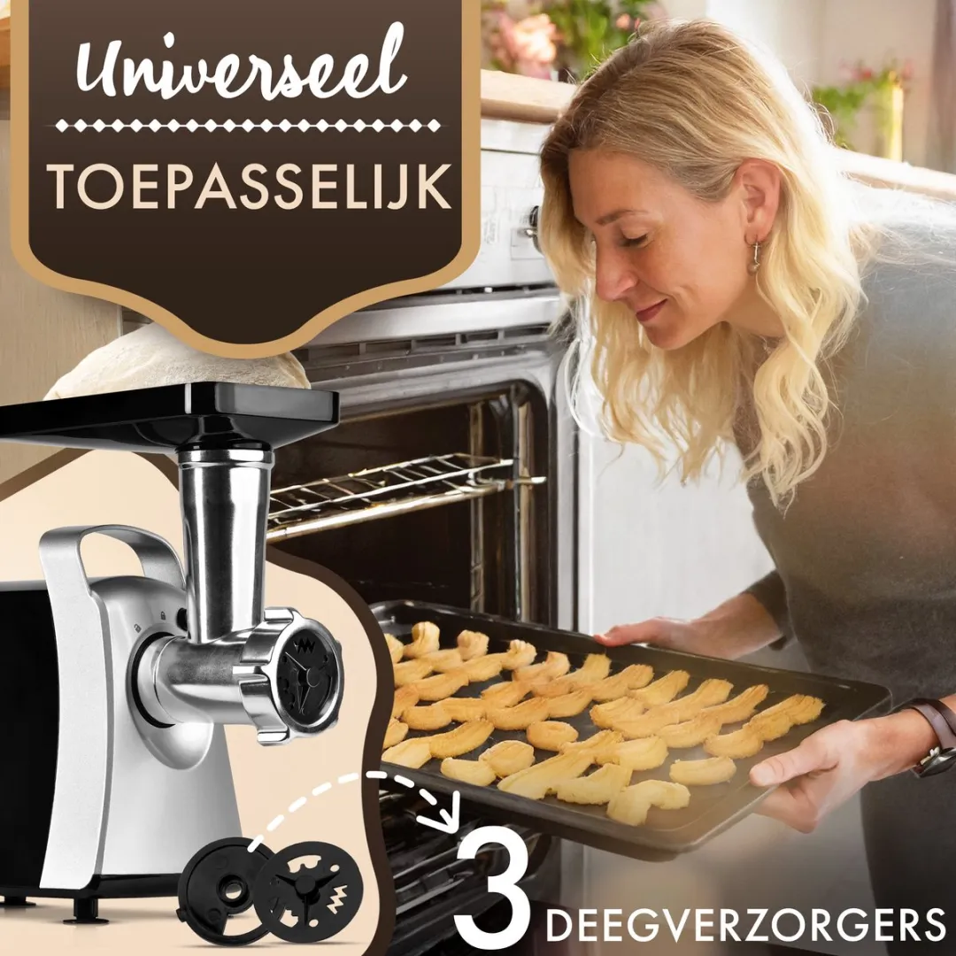 Bomann FW6067 Vleesmolen 1000W - Zilver/Zwart - afbeelding 6 van 6
