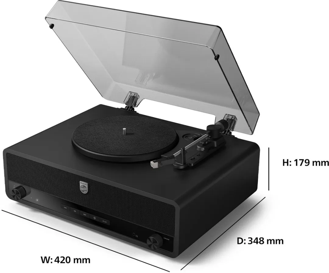 Philips Sound Century The Stevie TAV3000B Platenspeler - Zwart