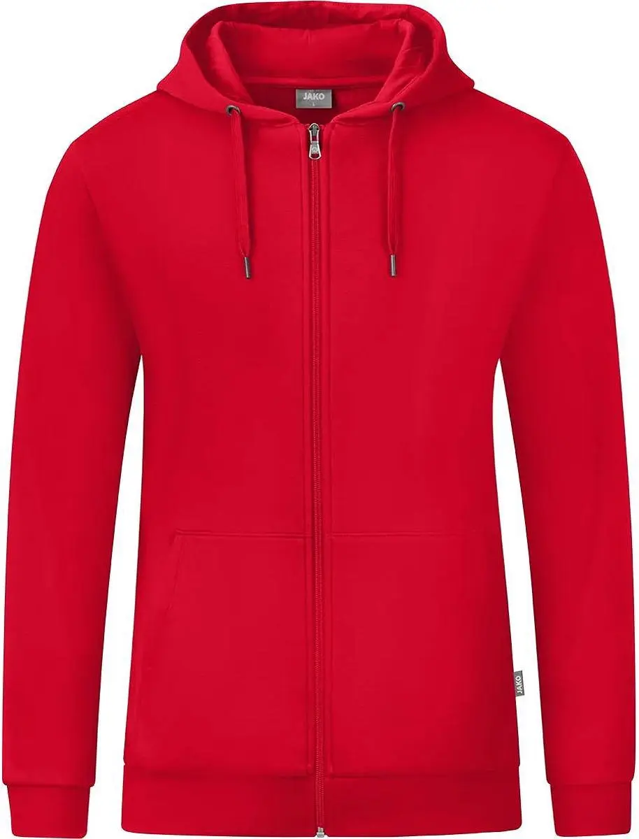 JAKO Organic Jas Met Kap Heren - Rood - 3XL