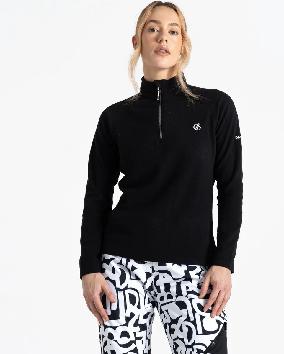 Dare2B, Freeform II Lichtgewicht Dames Fleece met halve rits, Zwart, Maat 38