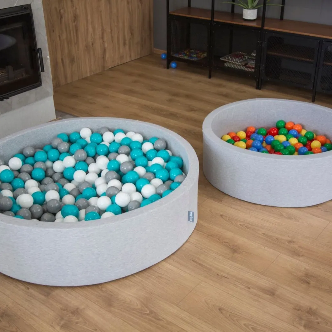 KiddyMoon Ballenbad 600 Ballen 120x30cm - 6 Kleuren - Donkergrijs