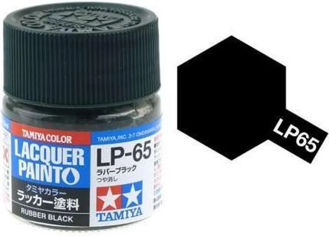 Tamiya Hobbyverf Olieverf LP-65 Rubber Black 10ml - Mat Zwart