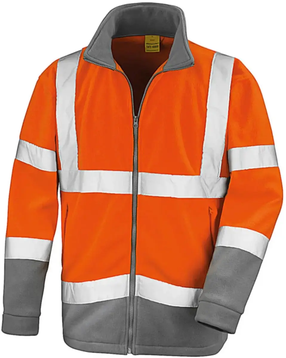 Regatta Safety Microfleece Jacket RT329 - Fluorescent Orange/Workguard Grey - 4XL