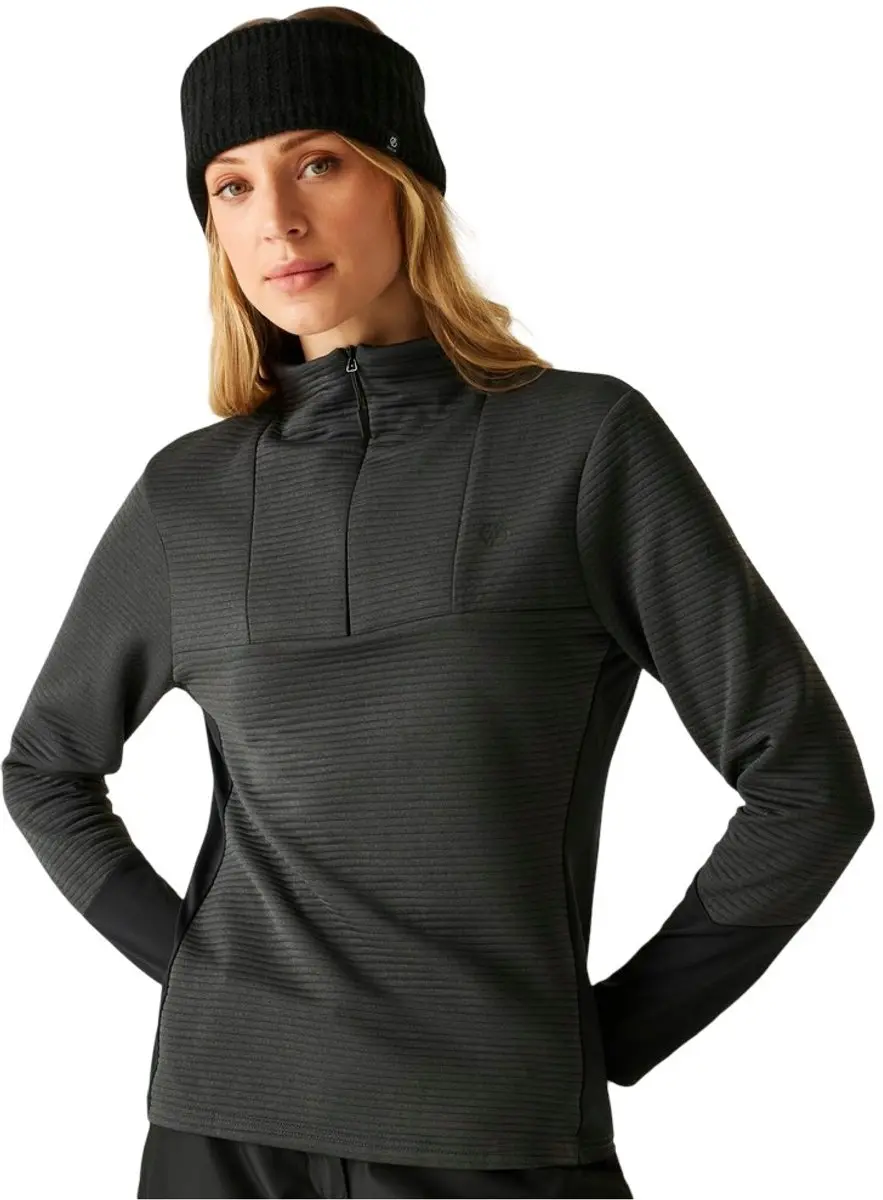 Dare2b Iced Core Stretch Sweatshirt Met Halve Rits Zwart 14 Vrouw