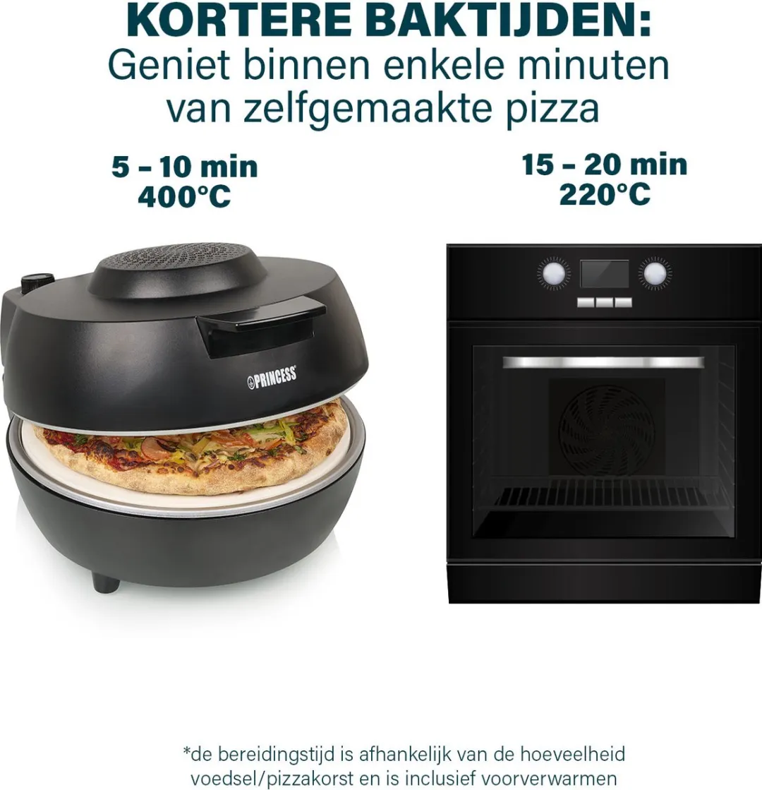 Princess 115005 Pizzaoven 1200W - 30cm - Zwart