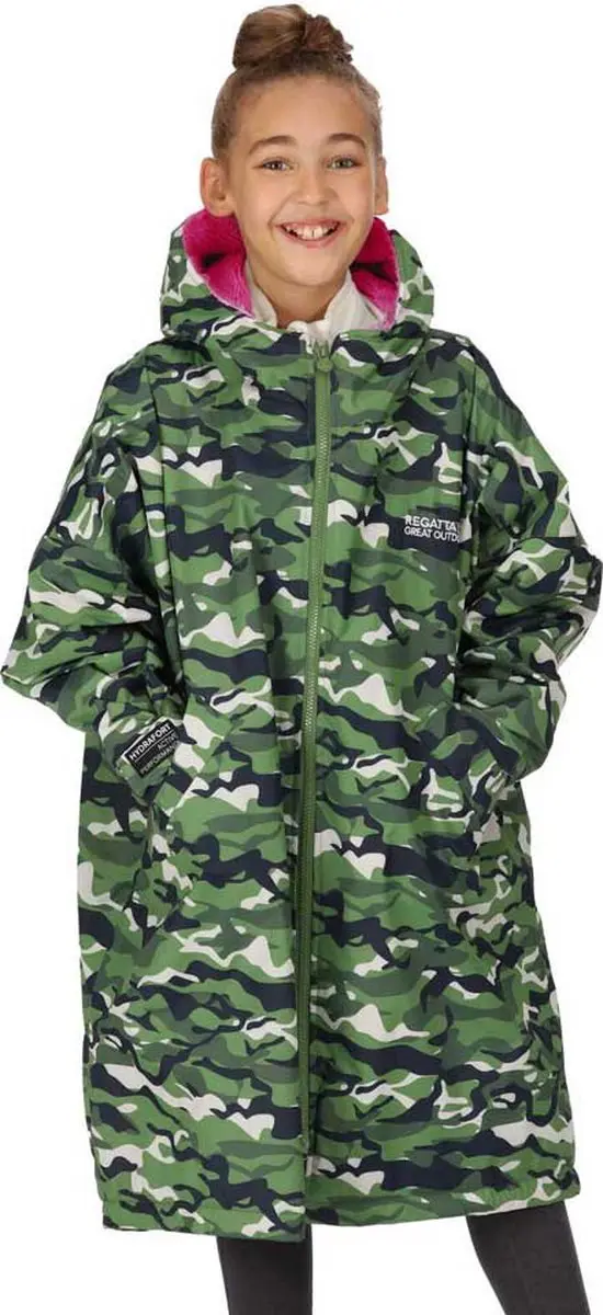 Regatta Robe Capuchon Regenjas Groen 5-9 Years Jongen