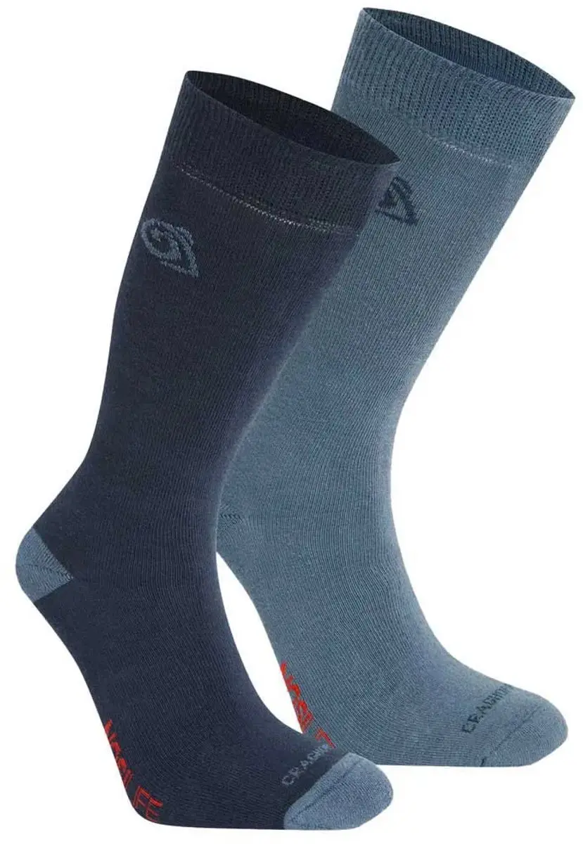 Craghoppers Nosilife Twin Pack Half Lange Sokken Blauw EU 39-42