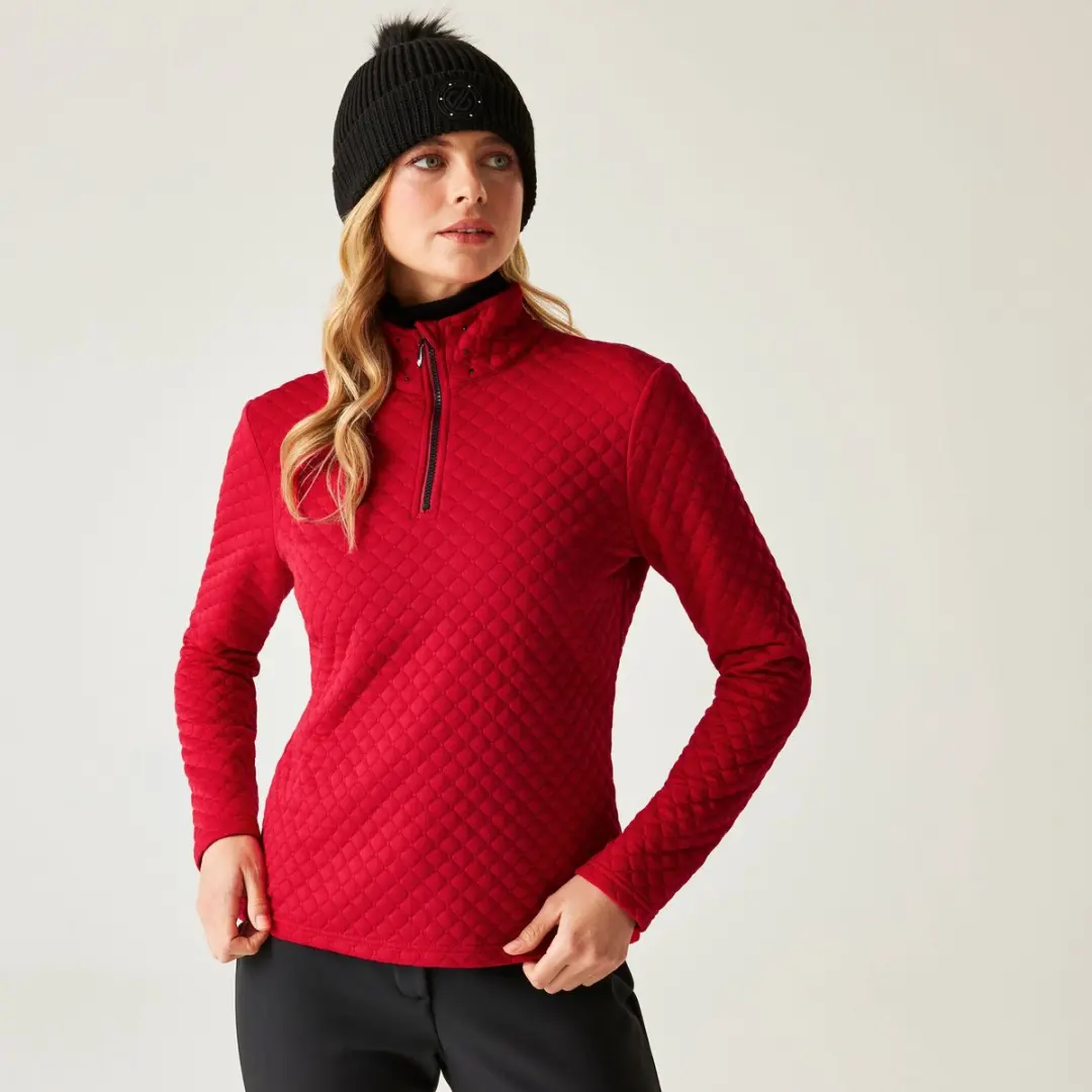 Glamourize middenlaag isolerende actieve fleecetrui met 1/4 rits voor dames