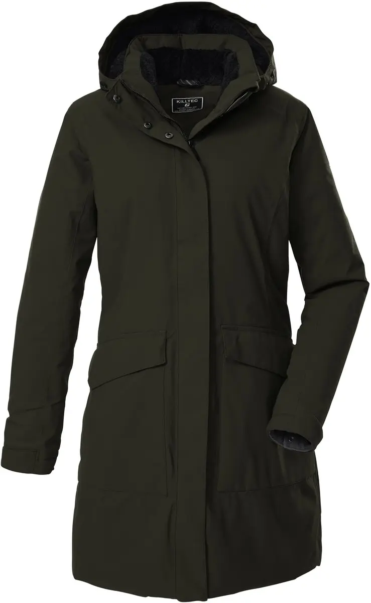 Killtec KOW 18 Women Parka - Winterjas - Parka - Dames - Donker groen- Maat 40
