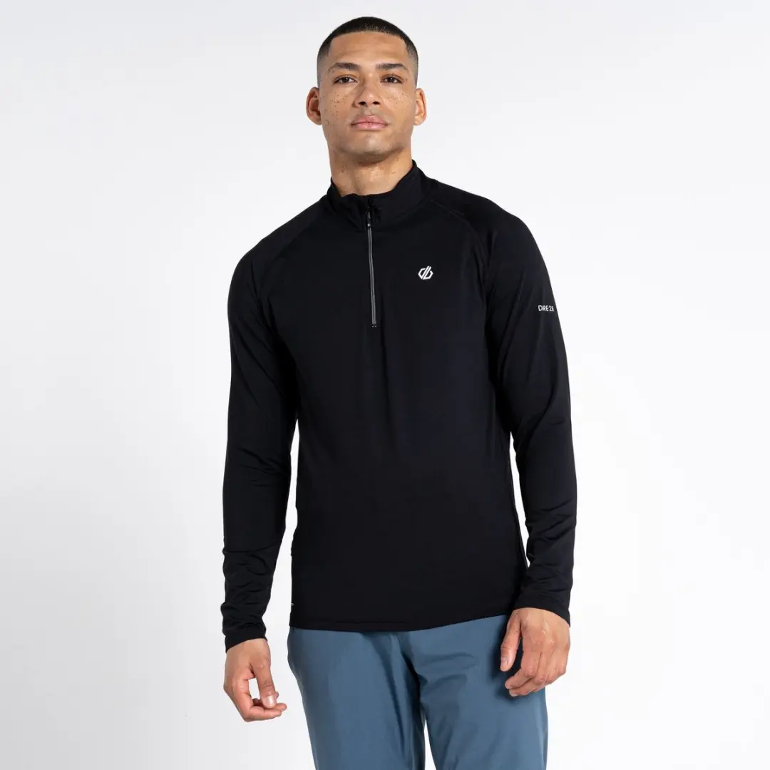 Dare2B, Fuse Up II Core Stretch Heren Wintersportpully  met halve rits, Nightfal