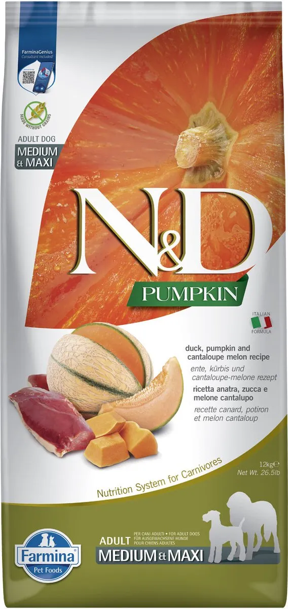 Farmina N&D Pumpkin Eend & Meloen Adult - 12kg