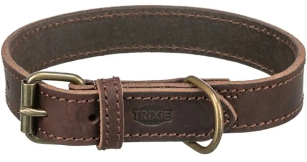 Trixie Halsband Rustic Vetleer - Donkerbruin