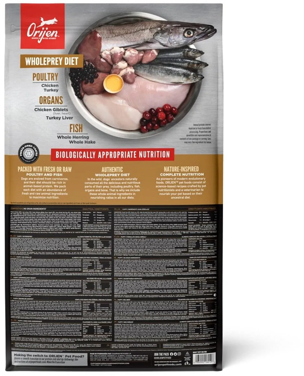 Orijen Whole Prey Puppy Kip&Kalkoen - Hondenvoer - 11.4 kg