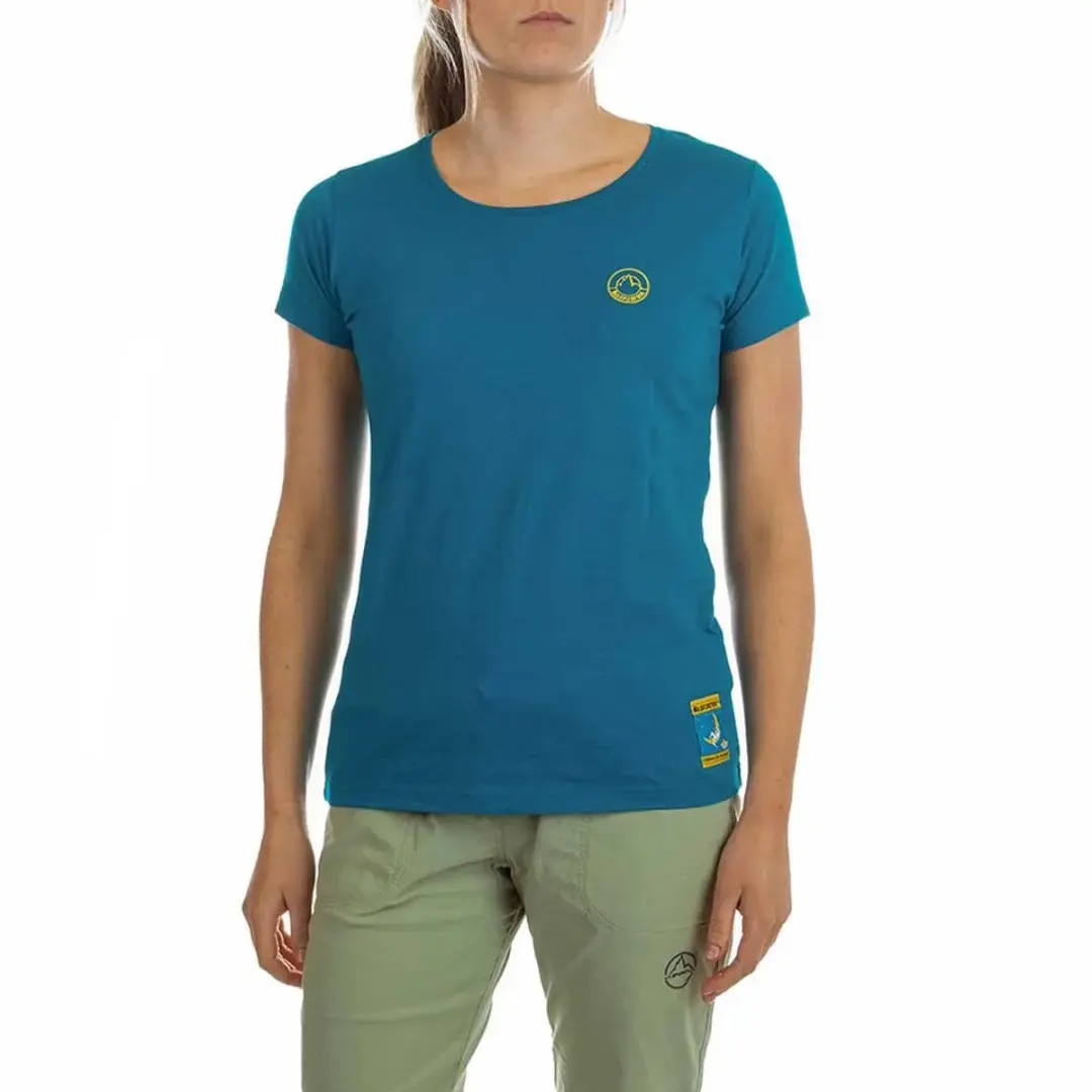 La Sportiva Climbing On The Moon T-shirt Met Korte Mouwen Blauw L Vrouw