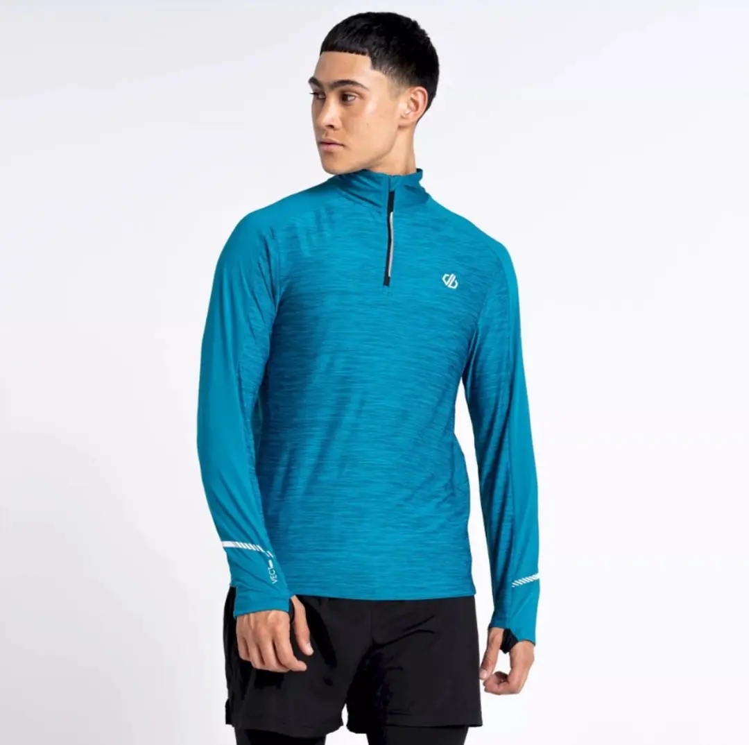 Dare2B Heren Power Up II Long Sleeve FjrdBlu/Glfs Maat M