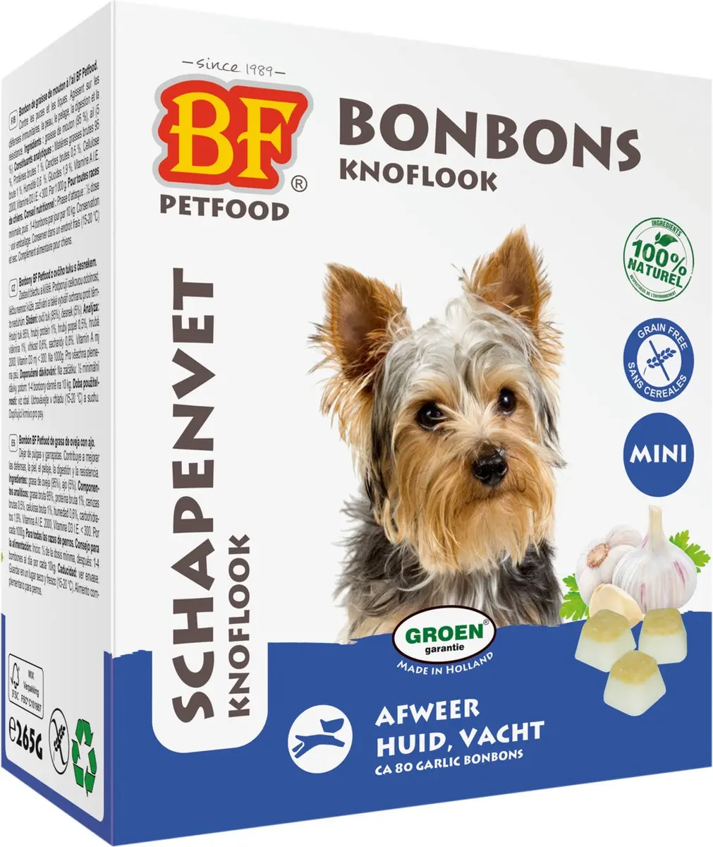 Biofood Schapenvet Mini Bonbons Knoflook 80 ST