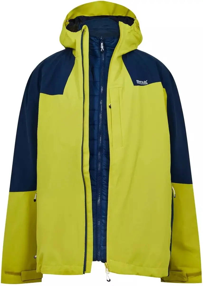 Regatta Heren Wentwood 3-in-1 Jas Lime Blauw Maat M / 50