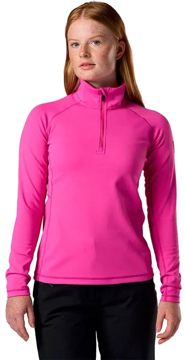 Rossignol Mid Layer Stretch Sweatshirt Met Halve Rits Roze S Vrouw