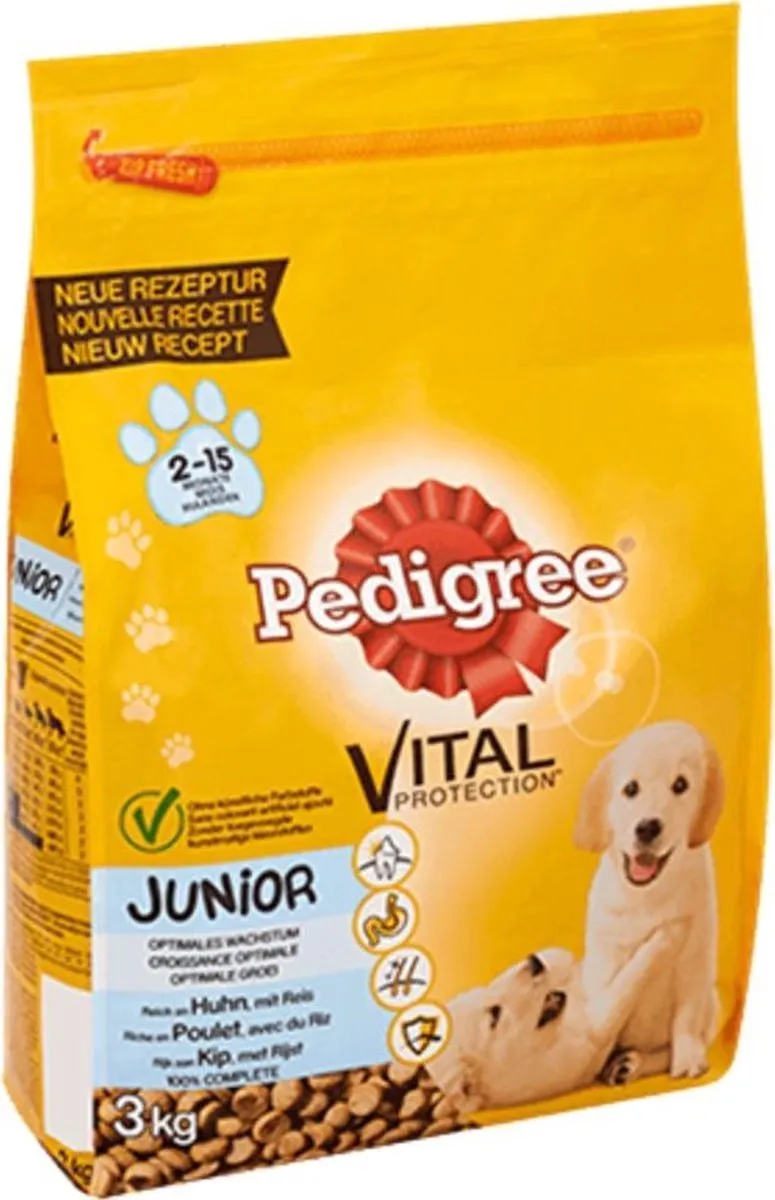 Pedigree Vital Junior Hondenvoer 3kg Kip met Rijst
