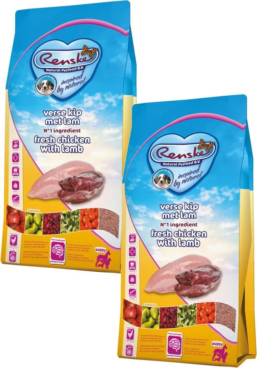 Renske Puppy Kip & Lam & Rijst Hondenvoer