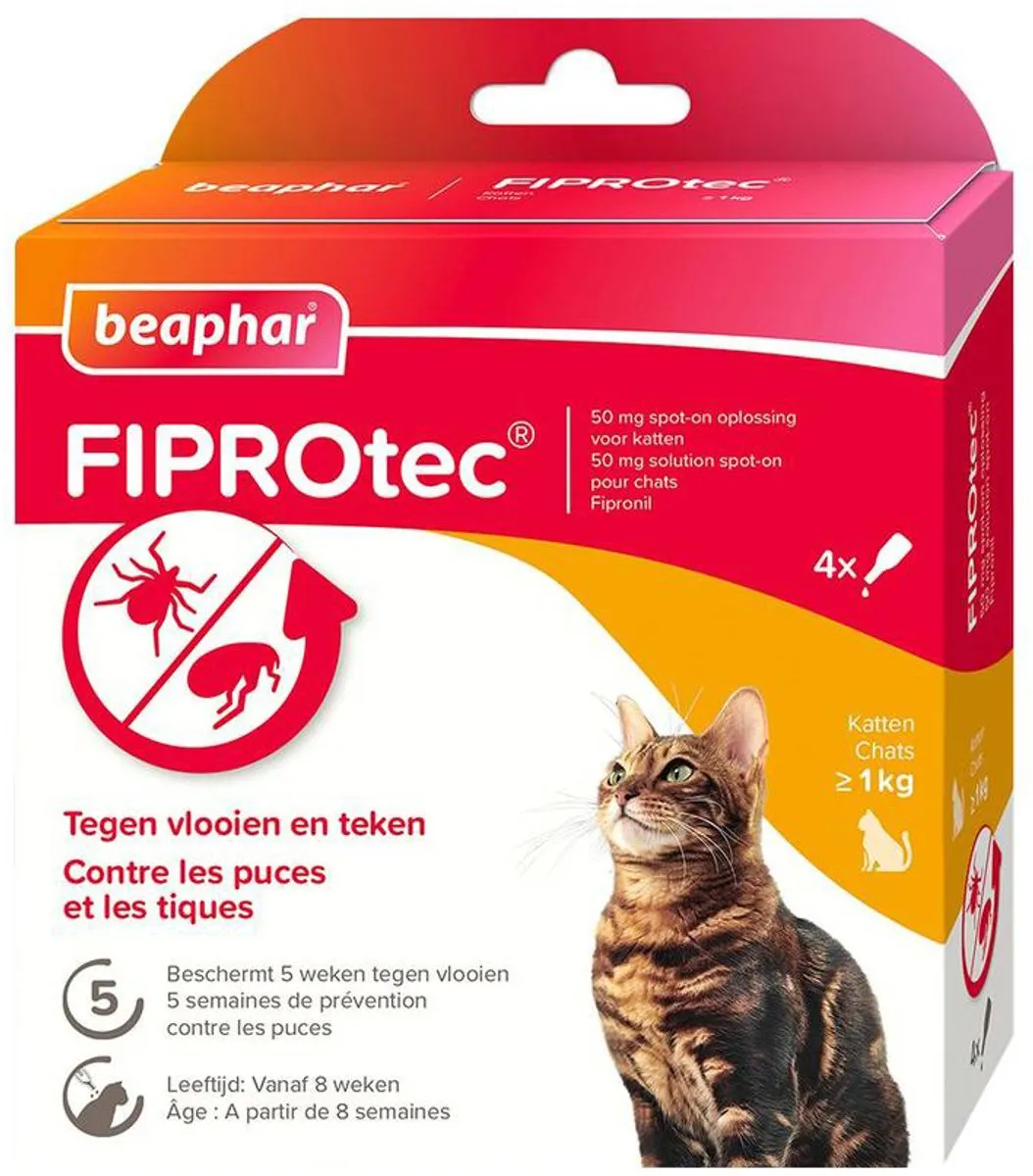 Beaphar Fiprotec Vlooiendruppels Kat - 3 Pipetten