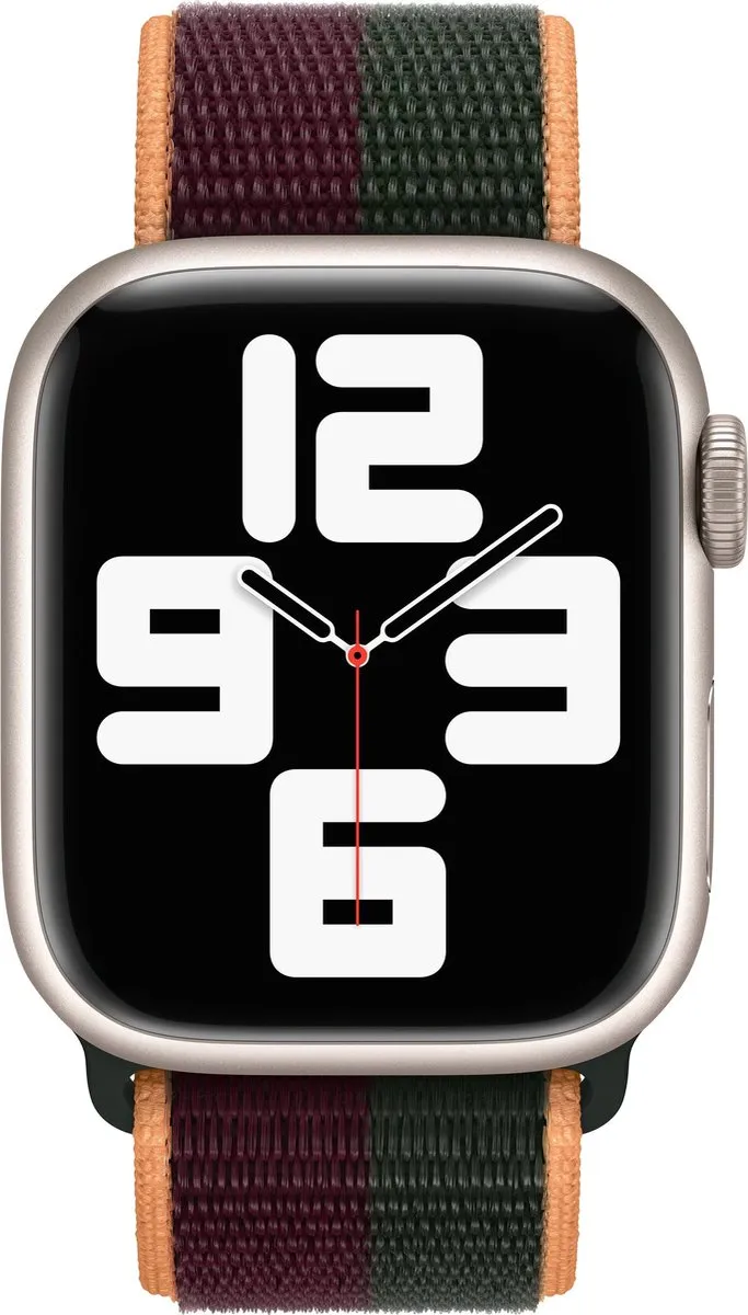 Apple Watch Geweven Sportband - 41mm Dark Cherry/Forest Green