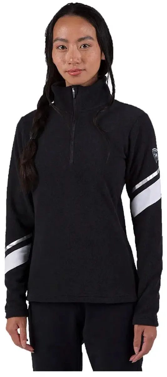 Rossignol Strawpile Fleece Met Halve Rits Zwart L Vrouw