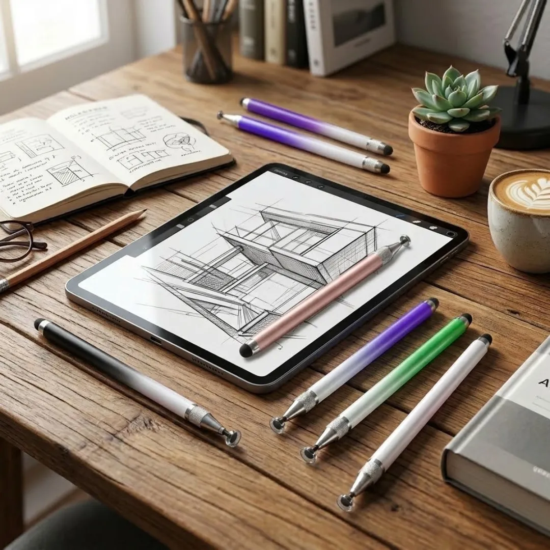 NUVEX Touchscreen Stylus Pen Set 8 Stuks - Paars/Blauw/Groen