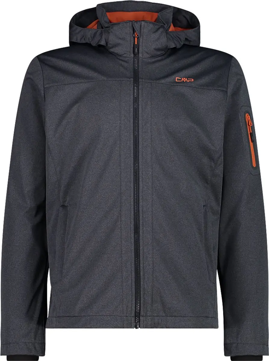 Cmp Zip Hood 39a5027m Softshelljack Zwart,Grijs 2XL Man