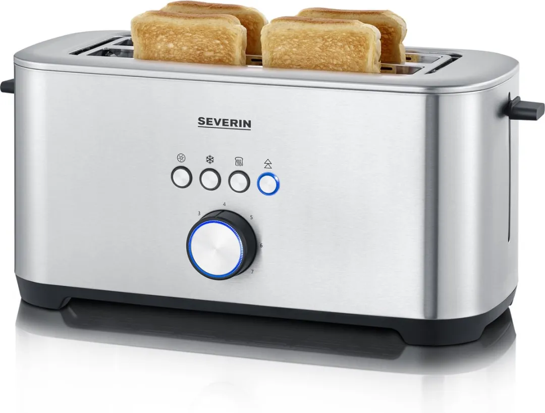 Severin AT2621 Broodrooster 4 Sneden 1400W - RVS/Zwart