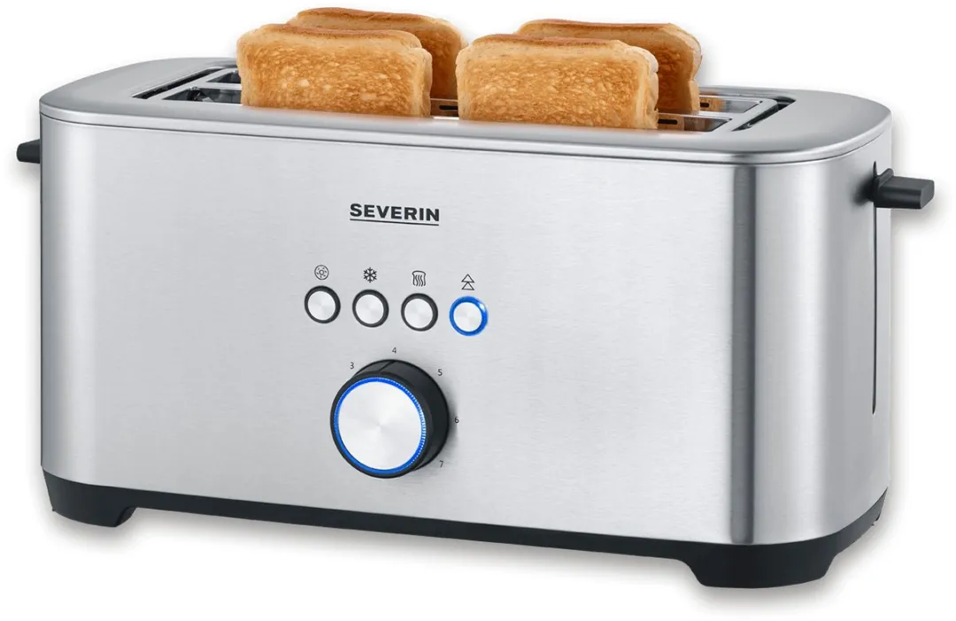 Severin AT2621 Broodrooster 4 Sneden 1400W - RVS/Zwart