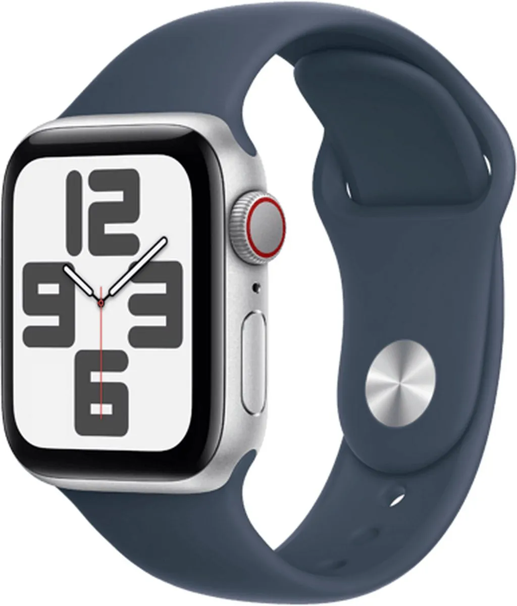 Apple Watch SE 2024 GPS + Cellular 44mm - Zilverkleurig Blauw