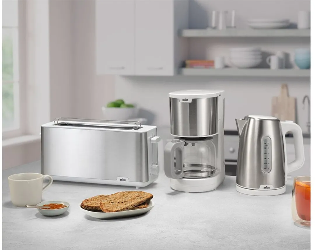 Braun HT 1610 8 Broodrooster - 1030W - Roestvrijstaal/Wit - afbeelding 3 van 4