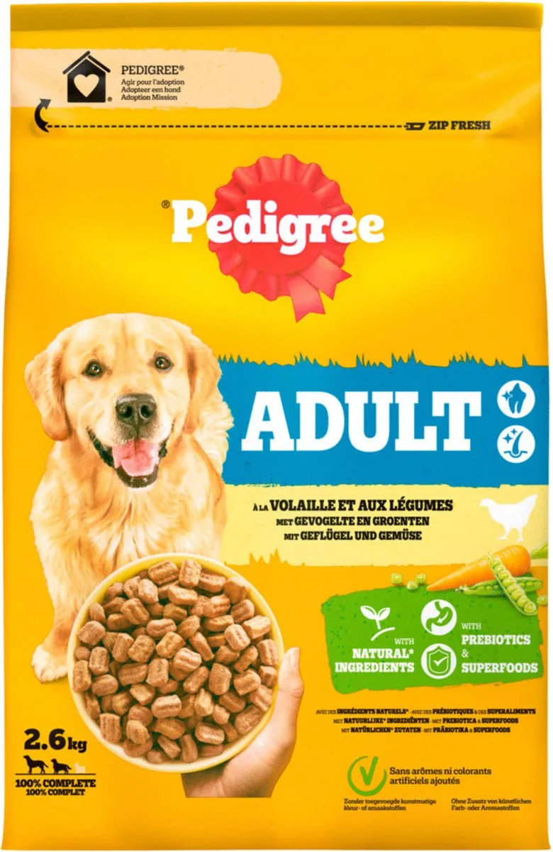 Pedigree Adult Kip & Groente Hondenvoer 2,6 kg