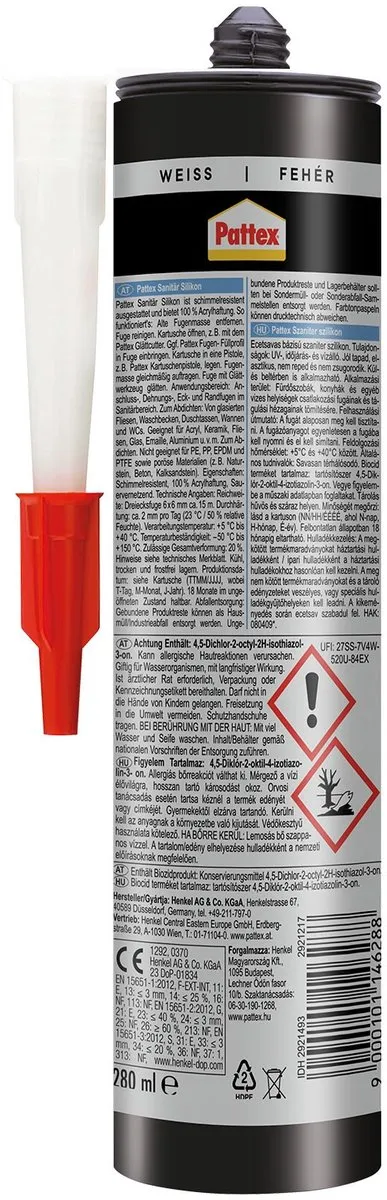 Pattex Sanitaire Siliconenkit Wit 280ml
