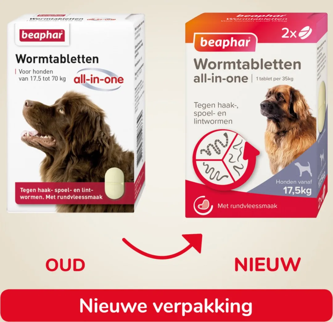 Beaphar Wormtablet All In One Hond 17.5-70kg - 6x2 Stuks - afbeelding 6 van 6