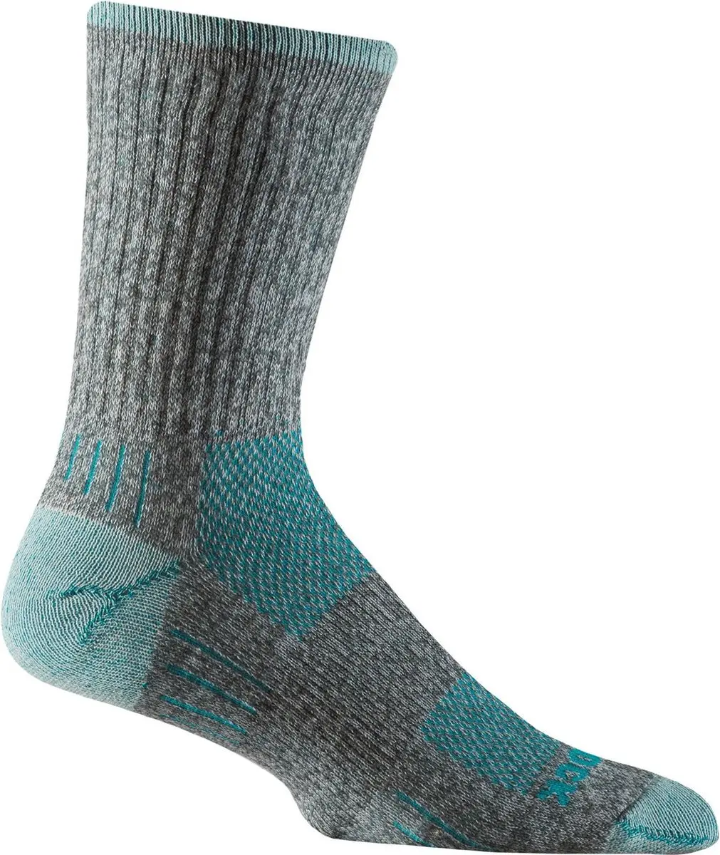 Wrightsock Escape Crew - Lichtgrijs/Turquoise - 37-41