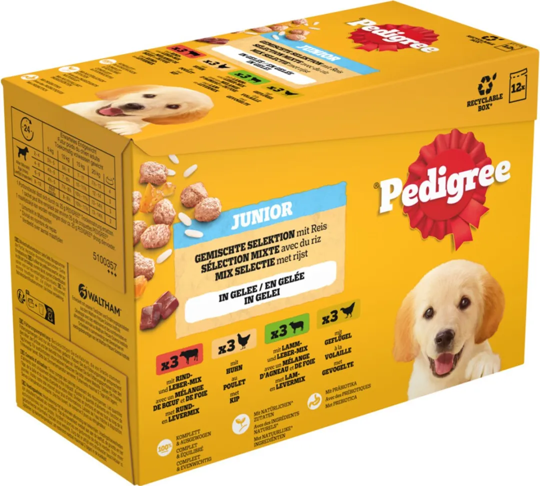 Pedigree Junior Mix Selectie In Gelei Hondenvoer 12x100g