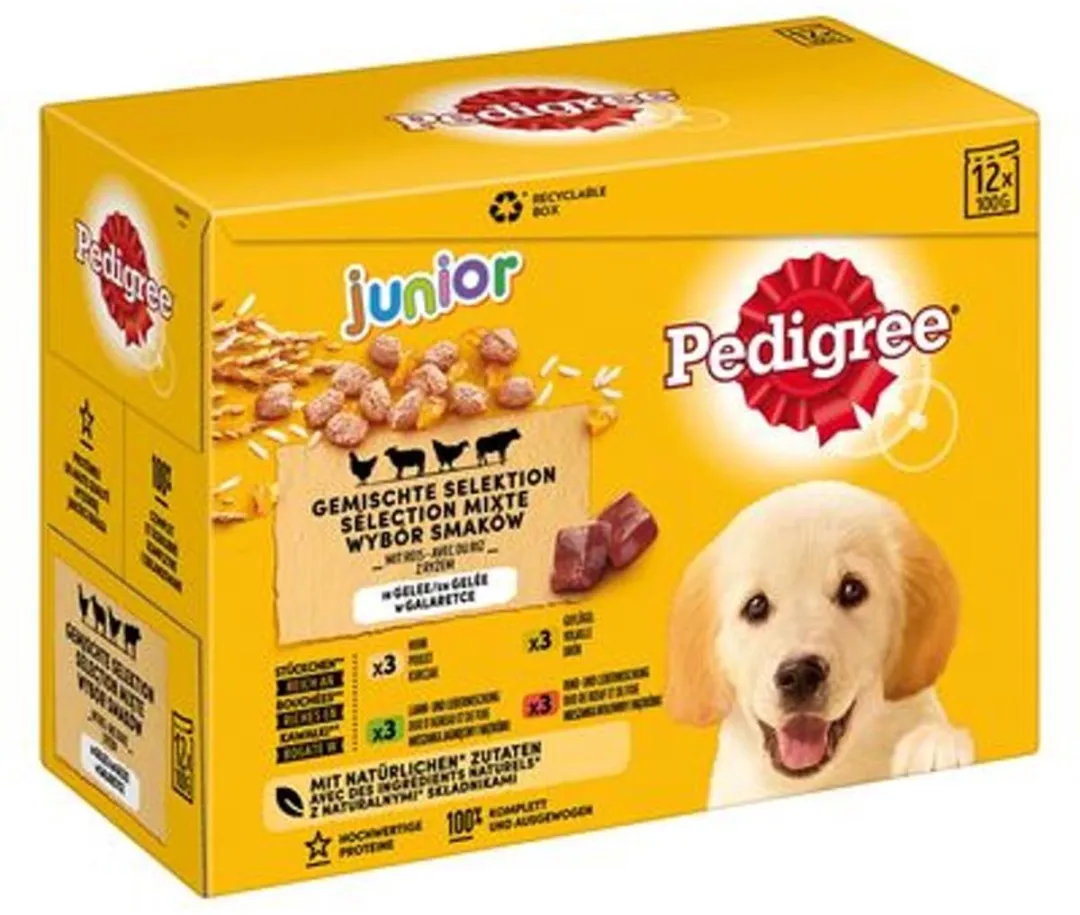 Pedigree Junior Mix Selectie In Gelei Hondenvoer 12x100g