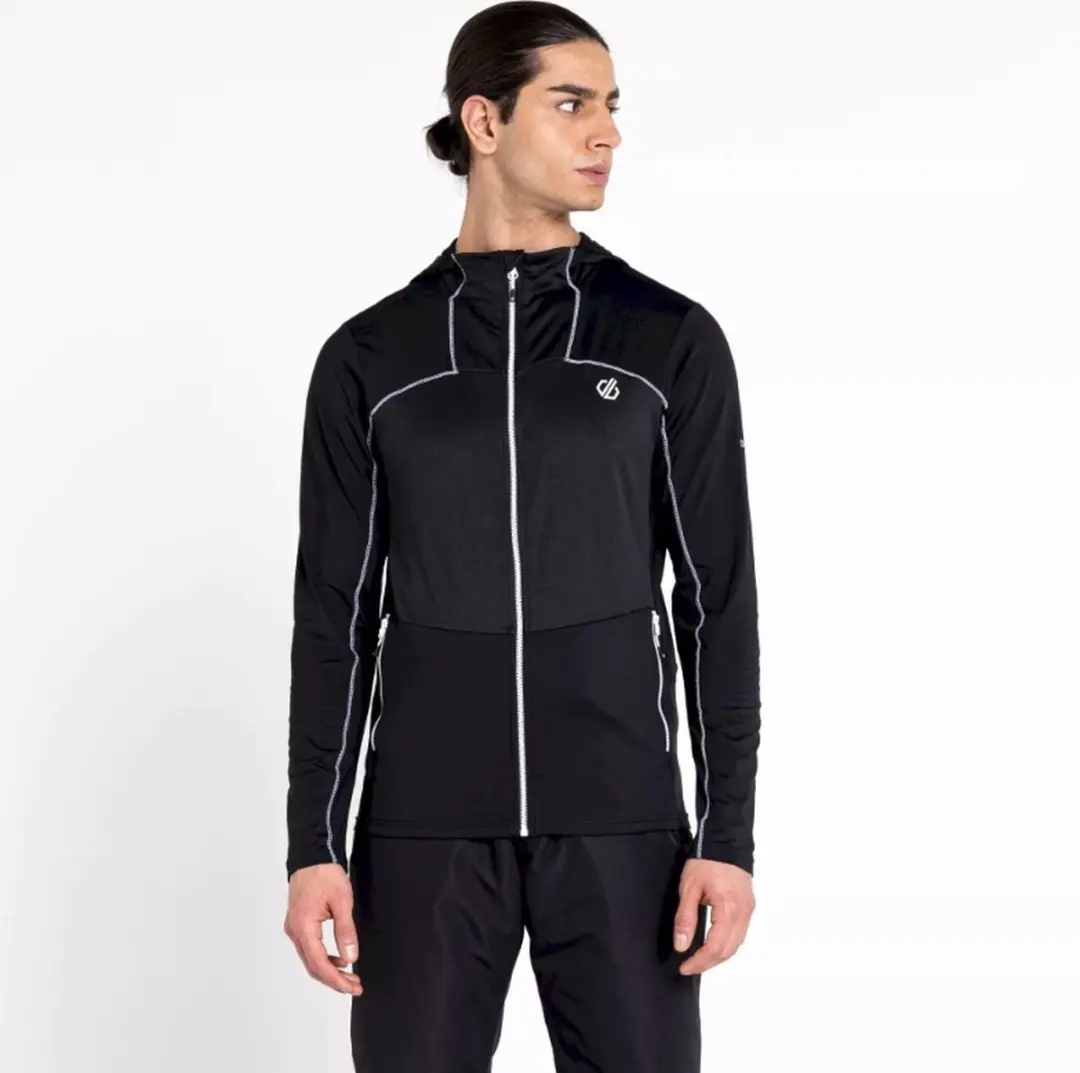 Dare2B Heren Revive II Core Stretch Hoodie Black/White Maat M
