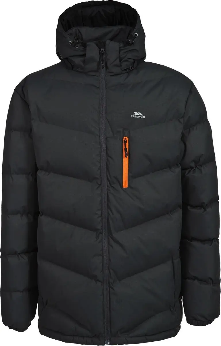 Trespass-jas Blustery - Gewatteerde herenjas, zwart