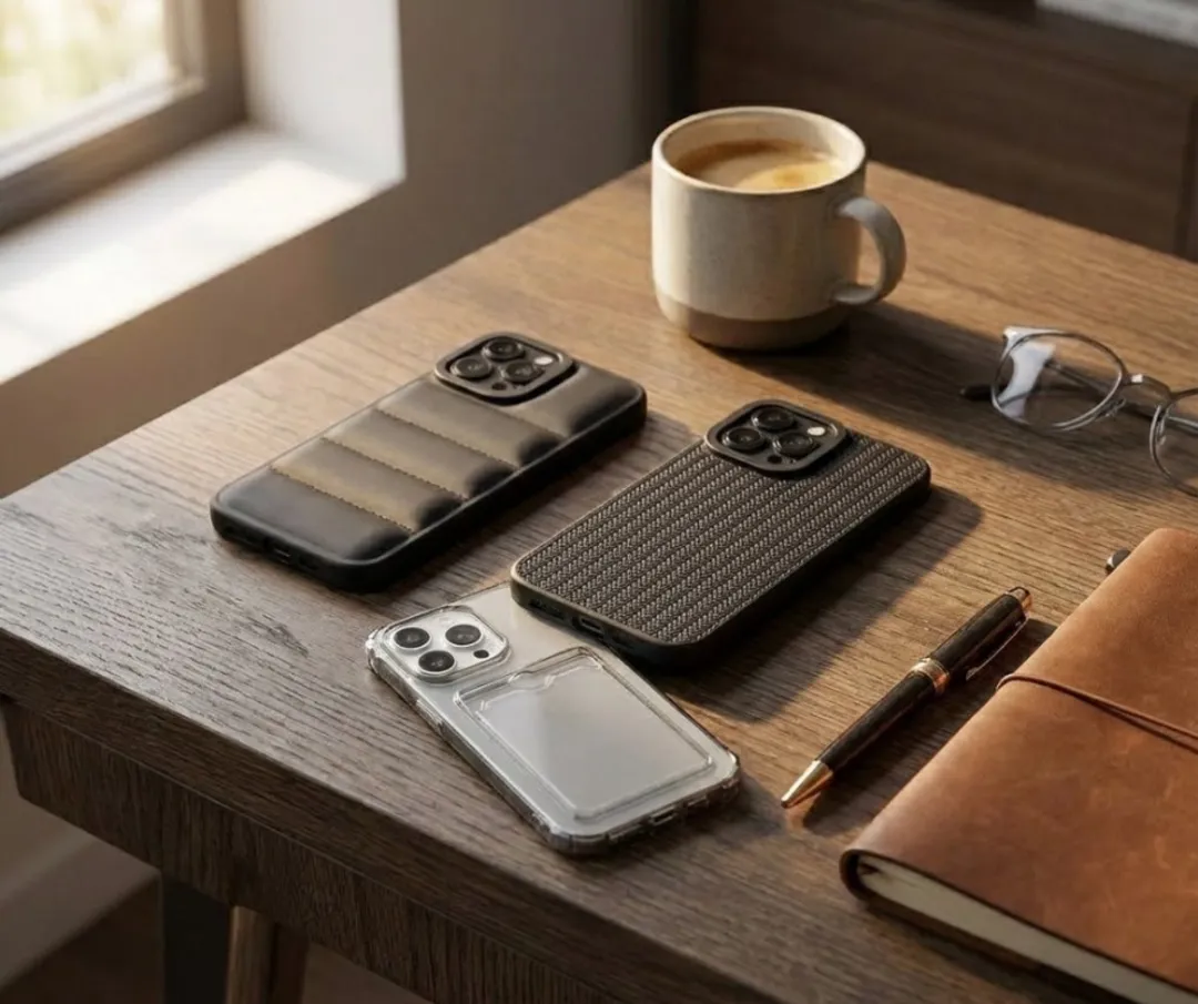 NUVEX iPhone 13 Pro Max Hoesje Set Grijs/Zwart - Transparant & Gewatteerd