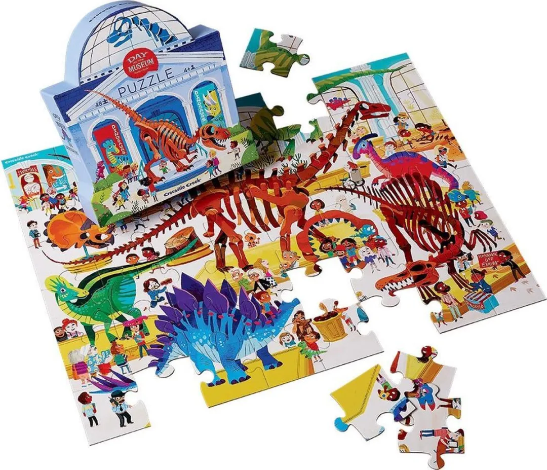 Crocodile Creek - Dino Puzzel - Dag in het Museum - 48 stukjes