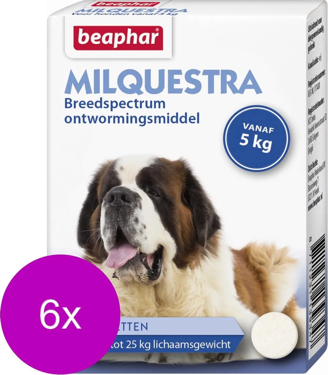 Beaphar Milquestra Hond Anti-wormen 24 Stuks