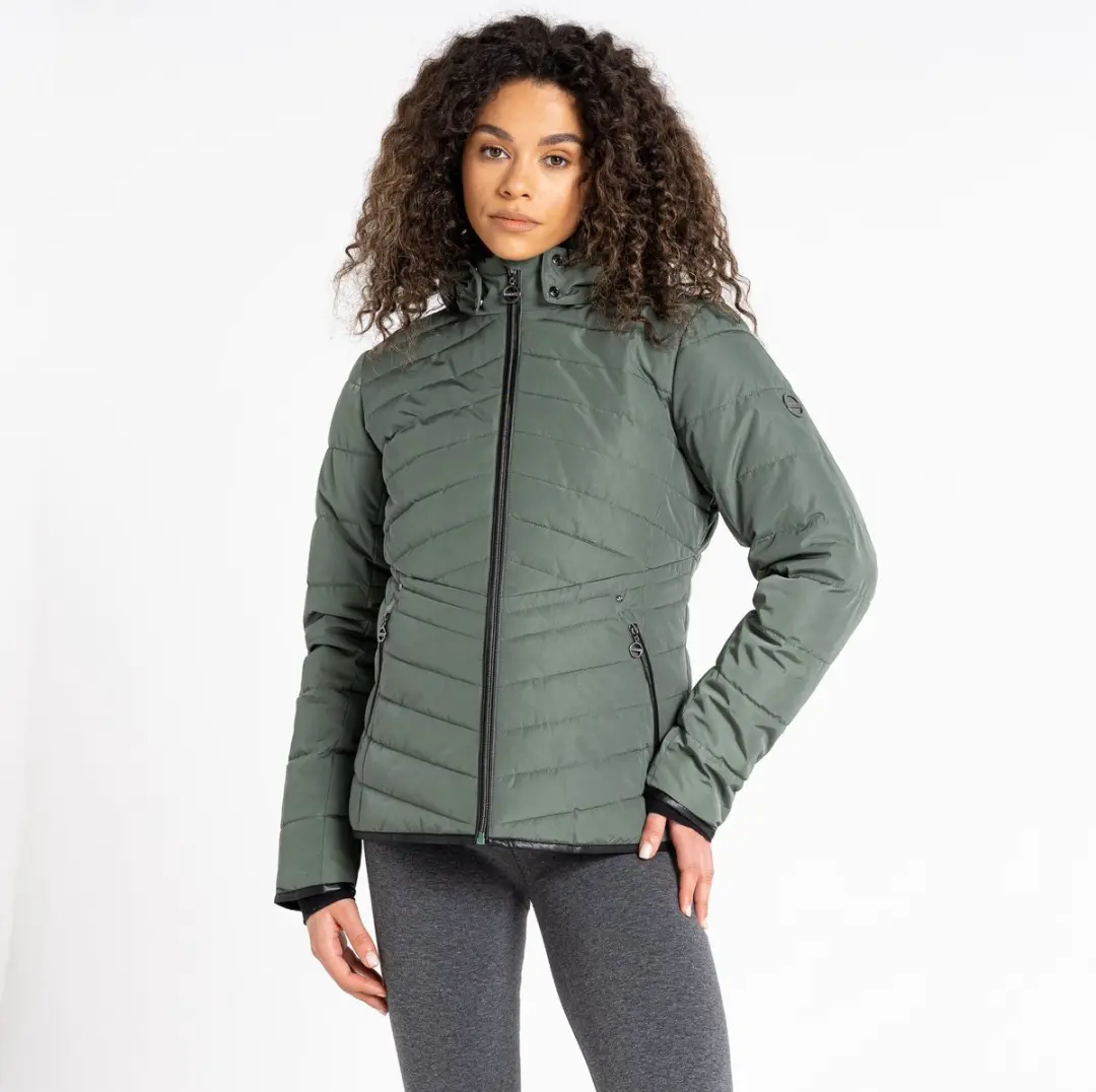 Dare B, Striking Everyday Waterdicht Dames Skijack, Duck Green, Maat 34