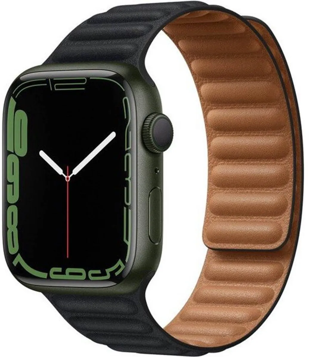 Apple Watch Leather Link 45mm - Middernacht - S/M