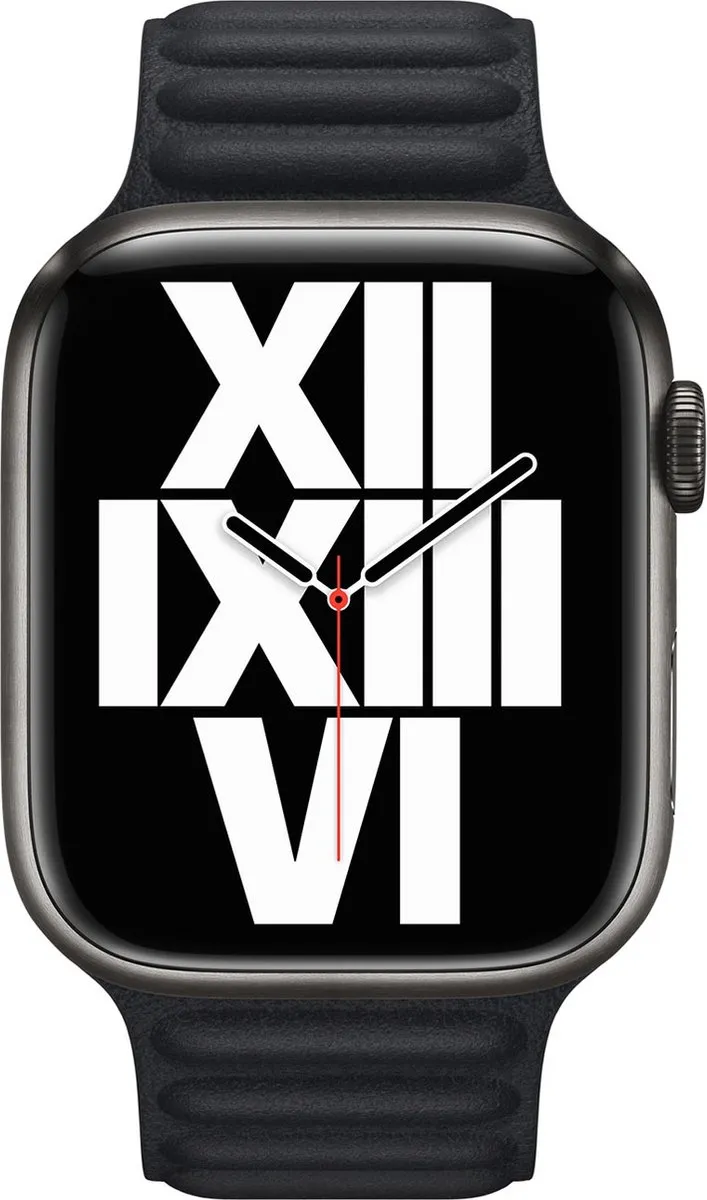 Apple Watch Leather Link 45mm - Middernacht - S/M