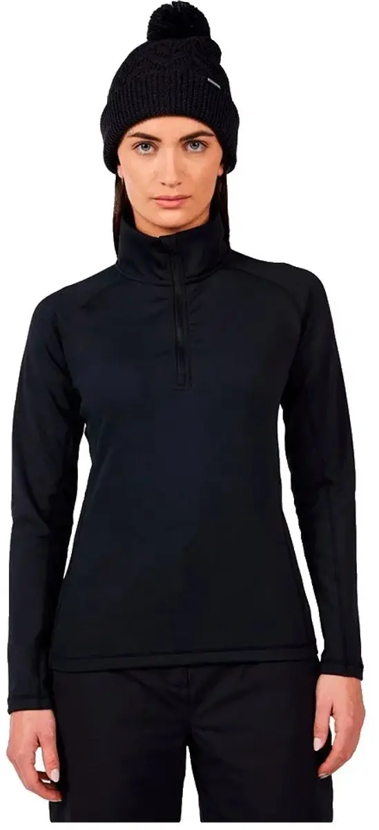 Rossignol Mid Layer Stretch Sweatshirt Met Halve Rits Zwart M Vrouw