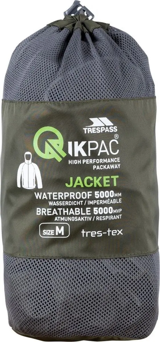 Trespass-jas Qikpac X - Unisex opvouwbare jas Tp-75 - afbeelding 2 van 3